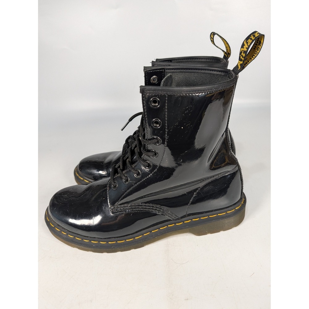 Dr. Martens 1460 W Black Patent Lamper Leather Combat Boots Womens 11 EU 43 UK 9 - Picture 3 of 5